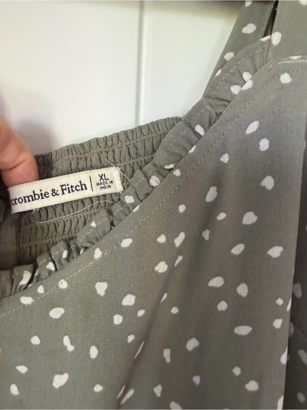 Abercrombie & Fitch XL Sage Green Tie Shoulder Maxi Dress